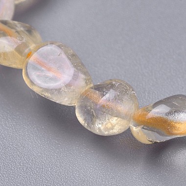 Natural Citrine Bead Stretch Bracelets(BJEW-K213-66)-3