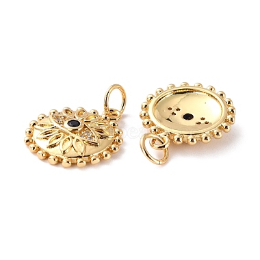 Brass Micro Pave Cubic Zirconia Pendants(ZIRC-P092-019G-RS)-3