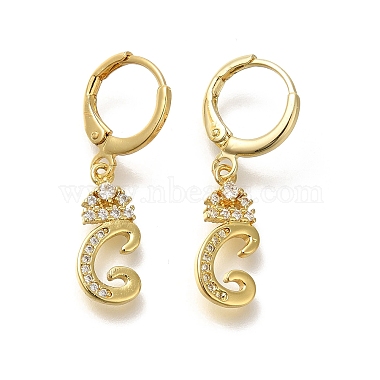 Clear Letter C Cubic Zirconia Earrings