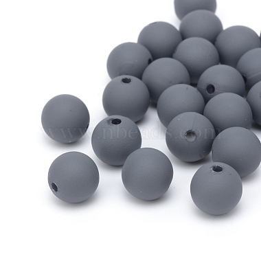 10mm Gray Round Acrylic Beads