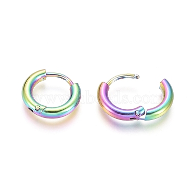 aretes tipo argolla de acero inoxidable con revestimiento de iones (ip) 304(EJEW-F111B-13mm-Y)-3