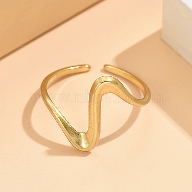 Wave 304 Stainless Steel Cuff Rings(FS-WG0CC98-02)-2