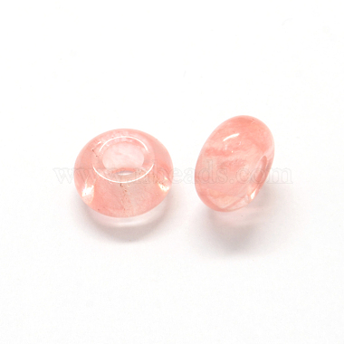 Cherry Quartz Glass European Large Hole Beads(G-Q442-17)-2
