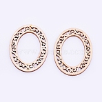 Unfinished Natural Wood Linking Rings, Laser Cut Wood Shapes, Oval, BurlyWood, 50x40x3mm(WOOD-WH0103-80)