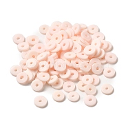 Eco-Friendly Handmade Polymer Clay Beads, for DIY Jewelry Crafts Supplies, Disc/Flat Round, Heishi Beads, Pink, 6x1mm, Hole: 1.5mm, about 10000pcs/bag(CLAY-R067-6.0mm-A27)