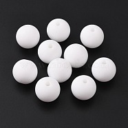 Food Grade Eco-Friendly Silicone Beads, Chewing Beads For Teethers, DIY Nursing Necklaces Making, Round, White, 9~10mm, Hole: 2mm(FIND-TAC0009-73B-08)