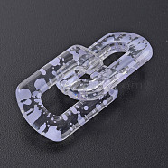 Transparent Acrylic Linking Rings, Quick Link Connectors, for Cable Chains Making, Twist Oval, Lilac, 30.5x20.5x4mm, Inner Diameter: 8x18mm(OACR-N009-017A-10)