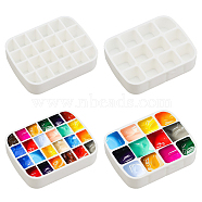6Pcs 2 Style Plastic Empty Watercolor Paint Pan Sets, for Paint Case Art Palette, White, 5.4x4.2x1.25cm, Capacity: 0.8ml(0.03fl. oz) & 1.6ml(0.05fl. oz)/grid, 3pcs/style(AJEW-PH0011-30)