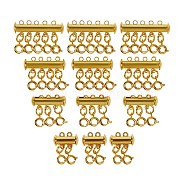 Tube Brass Magnetic Slide Lock Clasps, with Spring Ring Clasps, Golden, 12sets/box(AJEW-SZ0001-08G)