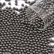 Stainless Steel Micro Beads, Tiny Caviar Nail Beads, Nail Art Decoration Accessories, Round, Gunmetal, 3mm, about 1980pcs/220g(MRMJ-Q125-B-3.0mm)