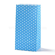 Rectangle Kraft Paper Bags, None Handles, Gift Bags, Polka Dot Pattern, Deep Sky Blue, 9.1x5.8x17.9cm(CARB-K002-02A-01)