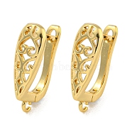 Rack Plating Brass Hoop Earring Findings, Cadmium Free & Lead Free, Long-Lasting Plated, Real 18K Gold Plated, 18x6mm, Hole: 1.2mm, Pin: 11x1mm(EJEW-C102-25G)