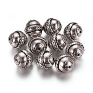 CCB Plastic Beads, Rondelle, Antique Silver, 15.5~16x16mm, Hole: 1.6~1.8mm(CCB-L011-018AS)