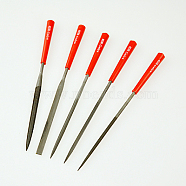 Steel Files, Red, Black, 140x3~5x2~3mm(TOOL-D011-1)