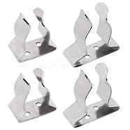 4Pcs 2 Style 304 Stainless Steel Boat Hook Spring Clamp, Holder Bracket Clip, Stainless Steel Color, 55x50x18mm, 40x35x19mm, Hole: 4mm, 2pcs/style(STAS-FH0001-56)