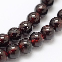 Garnet Round Beads Strands, 6mm, Hole: 1mm, about 61pcs/strand, 15 inch(G-O081-03-6mm)