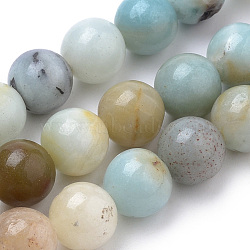 Natural Flower Amazonite Beads Strands, Round, 4mm, Hole: 1mm, about 90pcs/strand, 15 inch(38cm)(G-S259-13-4mm)