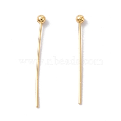 Brass Ball Head Pins, Cadmium Free & Lead Free, Real 18K Gold Plated, 20mm, Head: 2mm, Pin: 0.5mm, 24 Gauge(KK-WH0058-02A-G01)