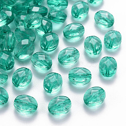 Transparent Acrylic Beads, Oval, Turquoise, 10x8x5.5mm, Hole: 1.5mm, about 1550pcs/500g(TACR-S154-18A-68)