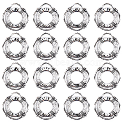 50Pcs Tibetan Style Alloy Pendants, Cadmium Free & Lead Free, Life Ring/Lifebuoy/Cork Hoop, Antique Silver, 24x22x2mm, Hole: 3mm(TIBEP-SC0002-48)