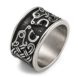 304 Stainless Steel Ring, Rings, Dragon, 14mm, Inner Diameter: 19mm(RJEW-B055-03AS-03)