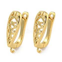 Rack Plating Brass Hoop Earring Findings, Cadmium Free & Lead Free, Long-Lasting Plated, Real 18K Gold Plated, 18x6mm, Hole: 1.2mm, Pin: 11x1mm(EJEW-C102-25G)