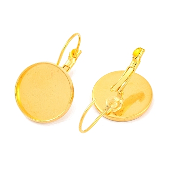 Brass Leverback Earring Findings, Lead Free and Cadmium Free, Golden, 30x18mm, Tray: 16mm