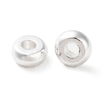 Rack Plating Brass Spacer Beads, Long-Lasting Plated, Lead Free & Cadmium Free, Flat Round, Silver, 3x1.5mm, Hole: 1mm