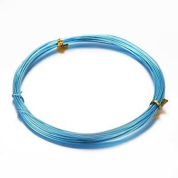 Round Aluminum Craft Wire, for Beading Jewelry Craft Making, Deep Sky Blue, 20 Gauge, 0.8mm, 10m/roll(32.8 Feet/roll)