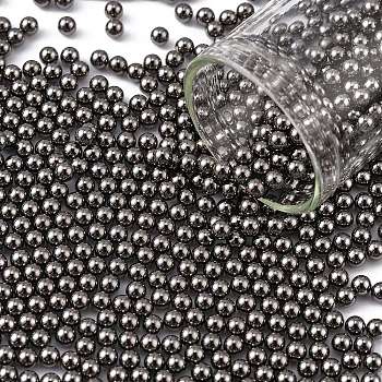 Stainless Steel Micro Beads, Tiny Caviar Nail Beads, Nail Art Decoration Accessories, Round, Gunmetal, 3mm, about 1980pcs/220g
