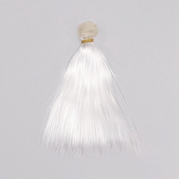 Imitated Mohair Long Straight Hair Doll Wig Hair, for DIY Girls BJD Makings Accessories, White, 150~1000mm
