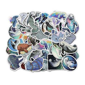 50Pcs Paper Stickers, for DIY Scrapbooking, Journal Decoration, Ocean Theme, Colorful, 30~77x32~77x0.1mm, about 50Pcs/Bag