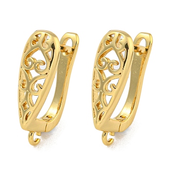 Rack Plating Brass Hoop Earring Findings, Cadmium Free & Lead Free, Long-Lasting Plated, Real 18K Gold Plated, 18x6mm, Hole: 1.2mm, Pin: 11x1mm