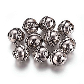 CCB Plastic Beads, Rondelle, Antique Silver, 15.5~16x16mm, Hole: 1.6~1.8mm
