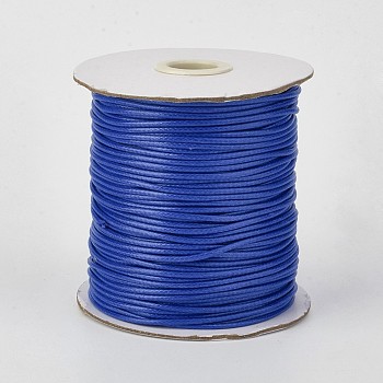 Eco-Friendly Korean Waxed Polyester Cord, Blue, 0.8mm, about 174.97 yards(160m)/roll