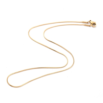 304 Stainless Steel Square Snake Chain Necklaces, with Lobster Claw Clasps, Golden, 15.74 inch(40cm), 1.5mm