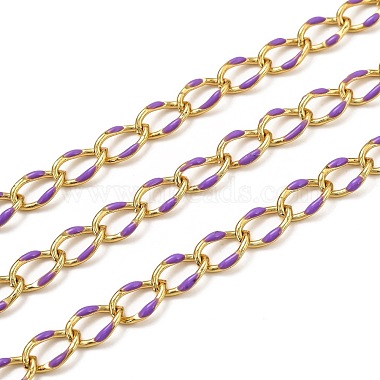 Purple Brass+Enamel Curb Chains Chain
