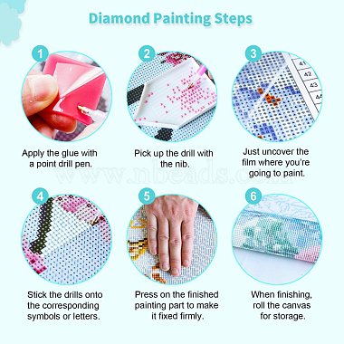 DIY 5D Dandelion Pattern Canvas Diamond Painting Kits(DIY-C021-14)-6