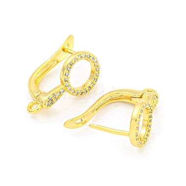 Boucles d'oreilles créoles en laiton avec micro pavé de zircone cubique(KK-K382-02G)-2