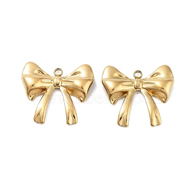 Real 18K Gold Plated Bowknot 316 Surgical Stainless Steel Pendants