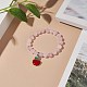 Naturelle quartz rose de perle bracelets extensibles(BJEW-TA00228)-5