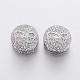 Brass Micro Pave Cubic Zirconia European Beads(OPDL-P001-26)-1