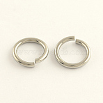 Tarnish Resistant 304 Stainless Steel Open Jump Rings, Saw Cut Seamless Round, Stainless Steel Color, 12 Gauge, 12x2mm, Inner Diameter: 8mm, Hole: 8mm(X-STAS-R065-40)