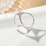 304 Stainless Steel Cuff Open Rings, Round, Hollow, Stainless Steel Color, 15.5mm, Inner Diameter: 18mm(SA-CBA8AFD-03P)