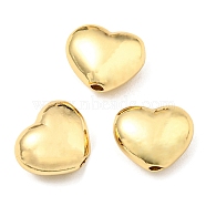 Brass Beads, Long-Lasting Plated, Lead Free & Cadmium Free, Heart, Real 18K Gold Plated, 9x11x5.7mm, Hole: 1.6mm(KK-K341-05G)