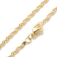 Brass Singapore Chains Necklace for Women, Cadmium Free & Lead Free, Real 18K Gold Plated, 17.44 inch(44.3cm)(X-NJEW-P265-27G)