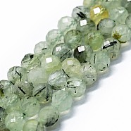 Natural Prehnite Beads Strands, Faceted(64 Facets), Round, 6mm, Hole: 0.8mm, about 62~67pcs/strand, 15.16~15.55 inch(38.5~39.5cm)(G-G927-39)