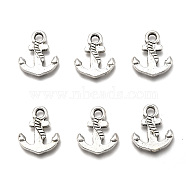 Tibetan Style Alloy Pendants, Lead Free & Cadmium Free, Anchor & Helm, Antique Silver, 17x14x2mm, Hole: 3mm(TIBEP-4439-AS-RS)