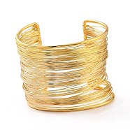 Wide Wire Upper Arm Cuff Band, Alloy Open Armlets Bangle for Girl Women, Golden, Inner Diameter: 2-3/8 inch(6.1cm)(AJEW-G033-04G)