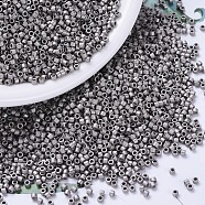 MIYUKI Delica Beads Small, Cylinder, Japanese Seed Beads, 15/0, (DBS0321) Matte Nickel Plated, 1.1x1.3mm, Hole: 0.7mm, about 175000pcs/bag, 50g/bag(SEED-X0054-DBS0321)